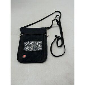 lewis clark crossbody bag Pacsafe Neck Wallet black zipper 7.5x5.5" READ